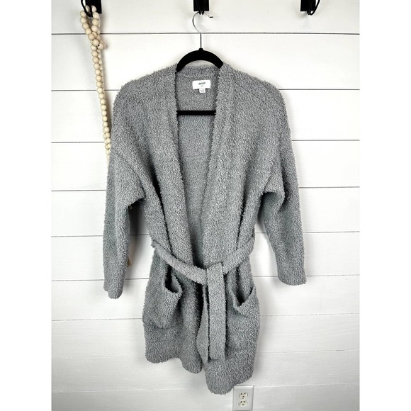 aerie Sweaters - Aerie Knee Length, Tie Front, Fuzzy Cardigan w/pockets sz s